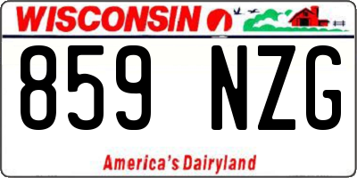WI license plate 859NZG