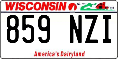 WI license plate 859NZI