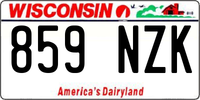 WI license plate 859NZK