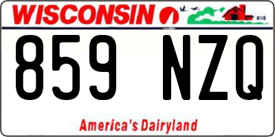 WI license plate 859NZQ