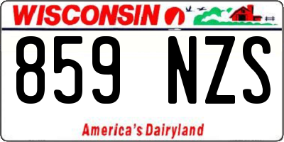 WI license plate 859NZS