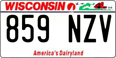 WI license plate 859NZV