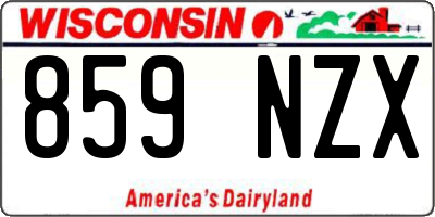 WI license plate 859NZX