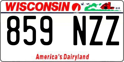 WI license plate 859NZZ