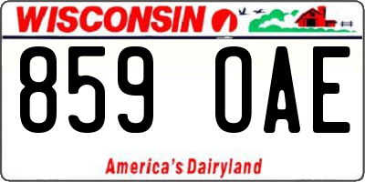 WI license plate 859OAE