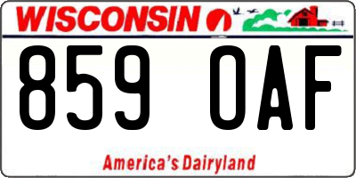 WI license plate 859OAF