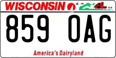 WI license plate 859OAG