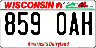WI license plate 859OAH