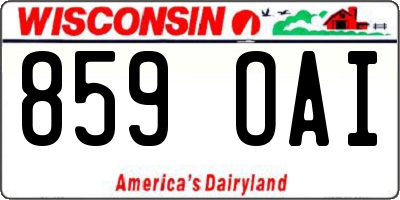 WI license plate 859OAI