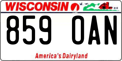 WI license plate 859OAN