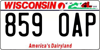 WI license plate 859OAP