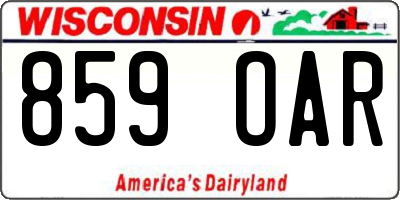 WI license plate 859OAR