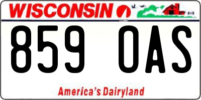 WI license plate 859OAS