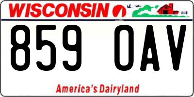 WI license plate 859OAV