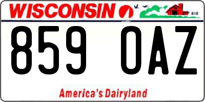WI license plate 859OAZ