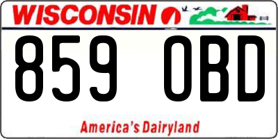 WI license plate 859OBD