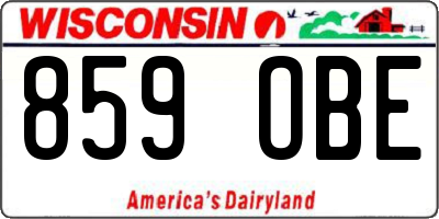 WI license plate 859OBE