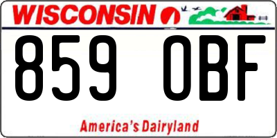 WI license plate 859OBF