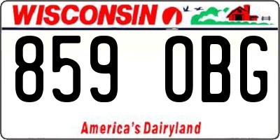 WI license plate 859OBG