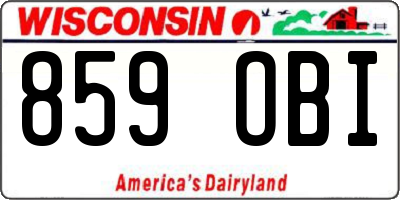 WI license plate 859OBI