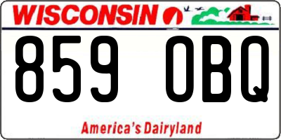 WI license plate 859OBQ