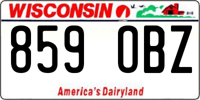 WI license plate 859OBZ