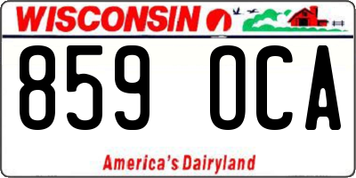 WI license plate 859OCA