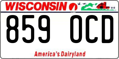 WI license plate 859OCD