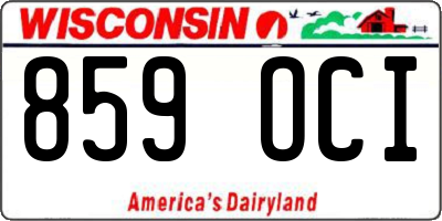 WI license plate 859OCI