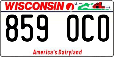 WI license plate 859OCO
