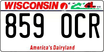 WI license plate 859OCR