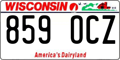 WI license plate 859OCZ