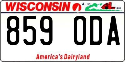 WI license plate 859ODA