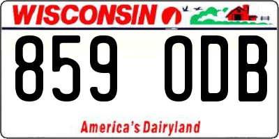 WI license plate 859ODB