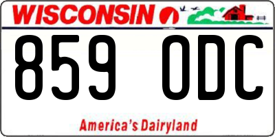 WI license plate 859ODC