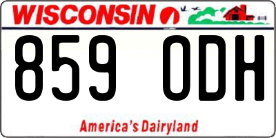 WI license plate 859ODH
