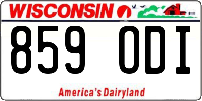 WI license plate 859ODI