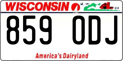 WI license plate 859ODJ
