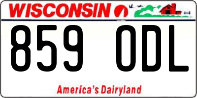 WI license plate 859ODL