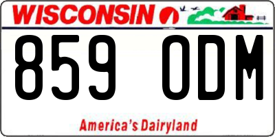 WI license plate 859ODM