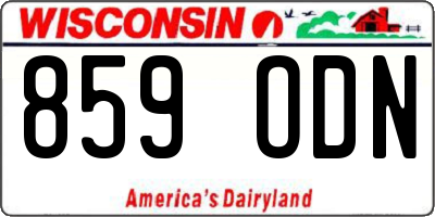 WI license plate 859ODN