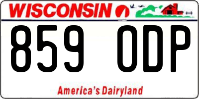 WI license plate 859ODP