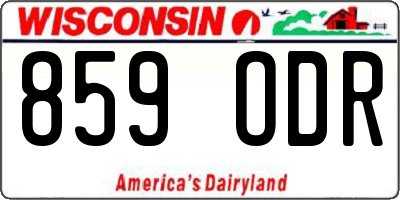 WI license plate 859ODR