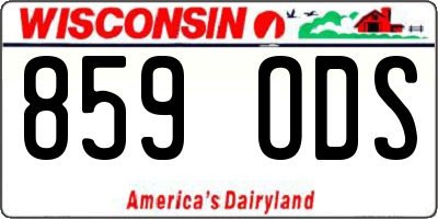 WI license plate 859ODS