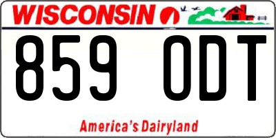 WI license plate 859ODT