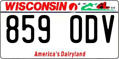 WI license plate 859ODV