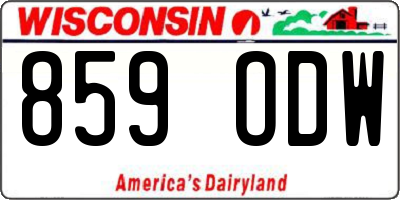 WI license plate 859ODW
