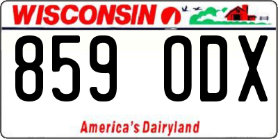 WI license plate 859ODX