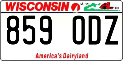 WI license plate 859ODZ