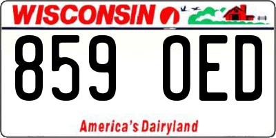 WI license plate 859OED